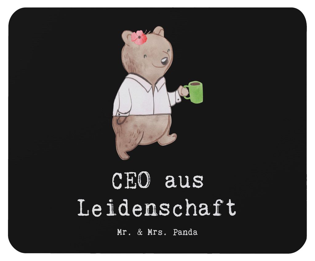Mr. & Mrs. Panda Mauspad CEO Leidenschaft - Schwarz - Geschenk, mousematte, Mousepad, Mouse Pad, Bester Chef, pc mausunterlage, Spruch, Führungskraft