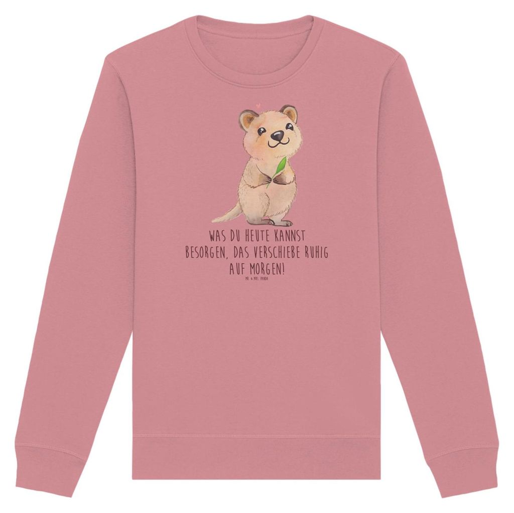 Mr. & Mrs. Panda Baumwoll Pullover Quokka Happy Größe XL - Canyon Pink - Geschenk, Pulli, Niedliches Tier, Rundhals, Sweatshirt, Verschieben, Lus...