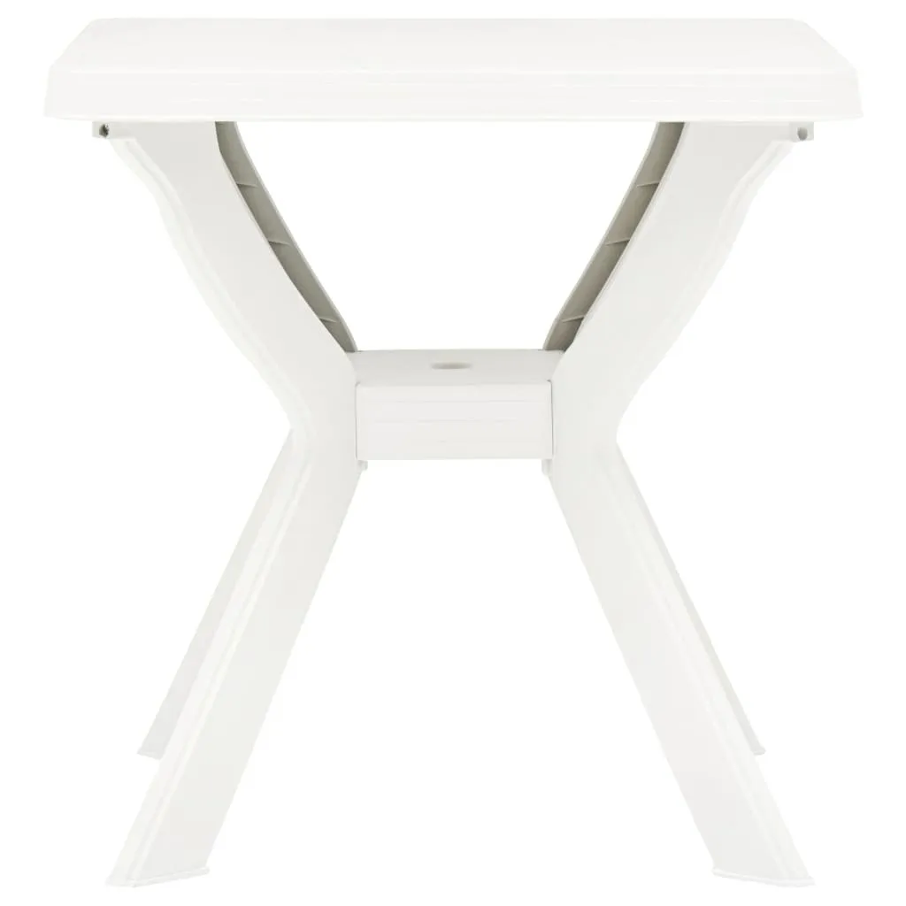 Table de terrasse blanche 70x70 cm plastique résistant aux intempéries