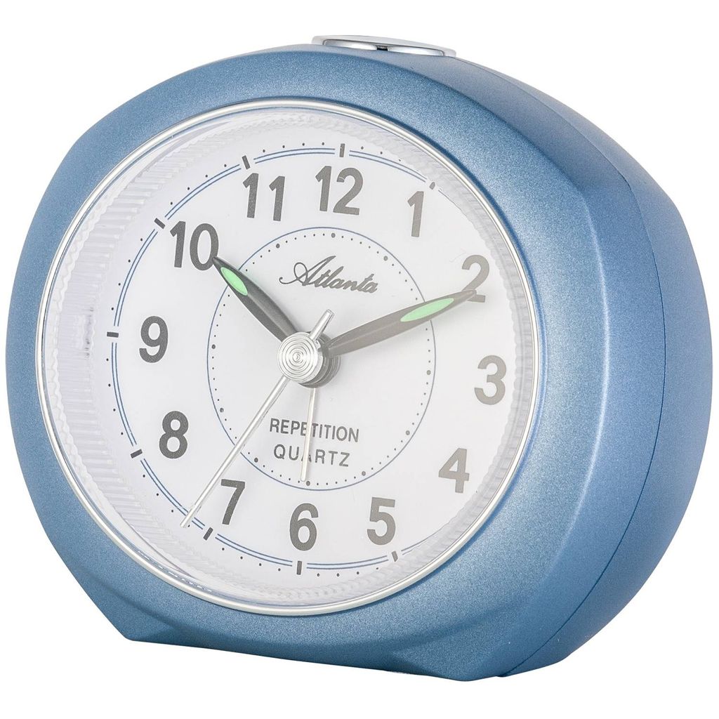 Atlanta 1593/5 Wecker Quarz analog blau leise ohne Ticken Produktbild 