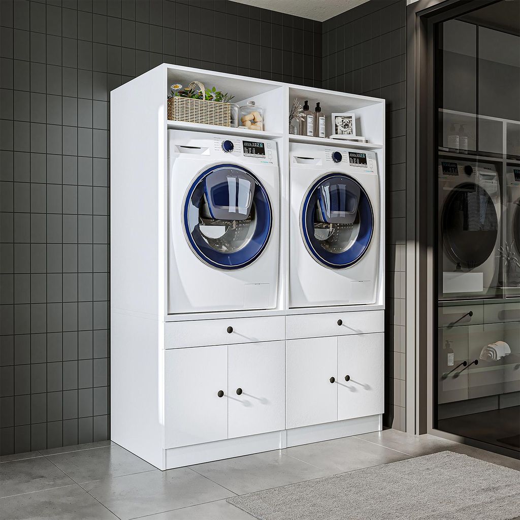 Roomart SÉRIE 1 Meuble double pour lave-linge, 134 cm de Image du produit 