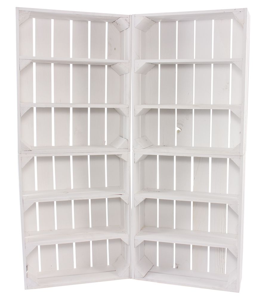 4x WEIßE HOLZKISTEN mit 2 Regalbrettern / NEU / 50x40x16 cm / schöner Flurschrank, (Hänge-) Regal