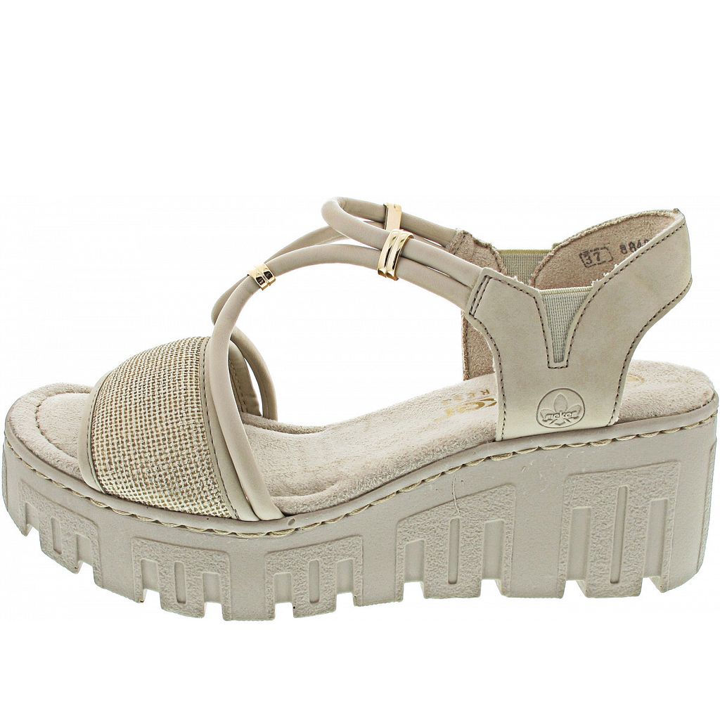 Rieker damen-Sandalette Perl-Beige, Farbe:beige/schlamm, EU Größe:38
