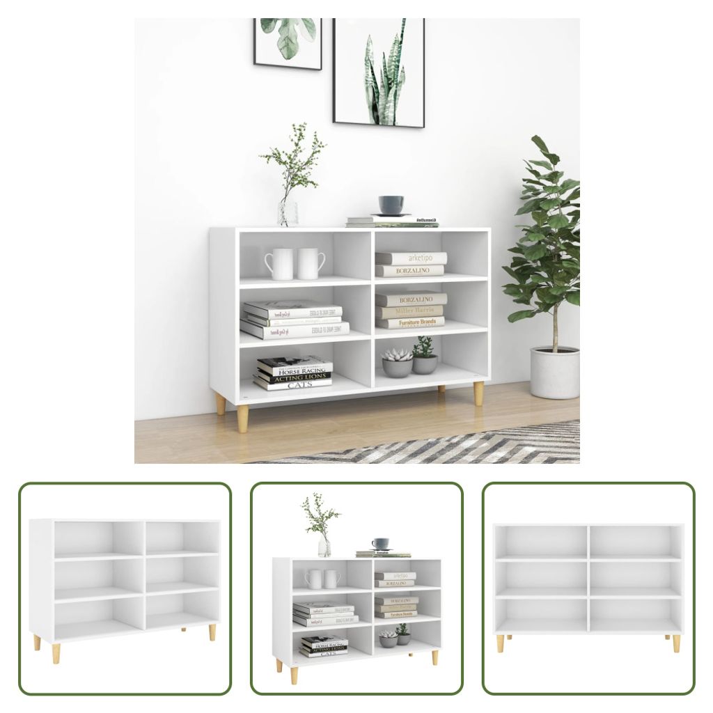 The Living Store Sideboard Weiß 103,5x35x70 cm Holzwerkstoff