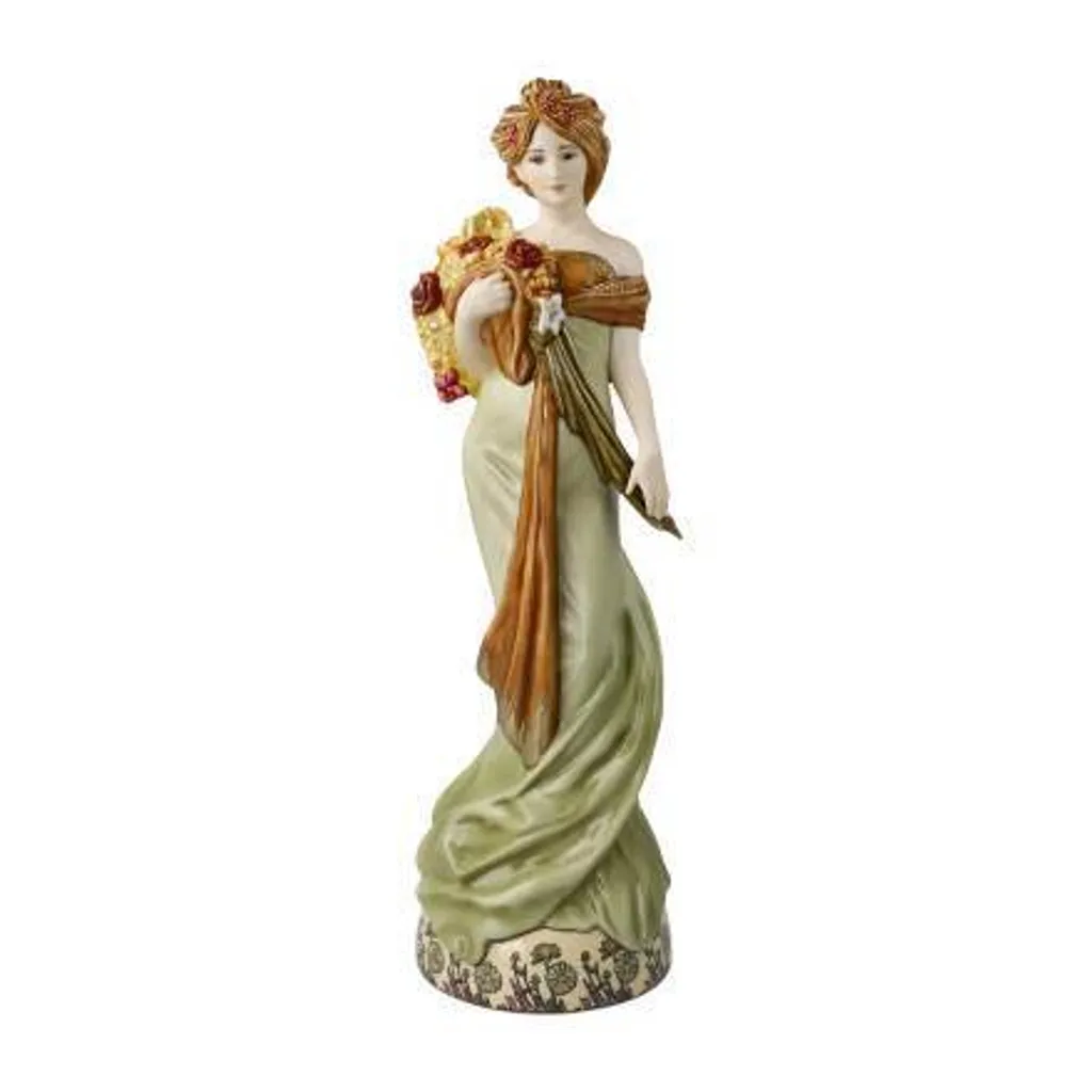 Statue décorative en porcelaine Mucha Le Printemps 1900 par Goebel