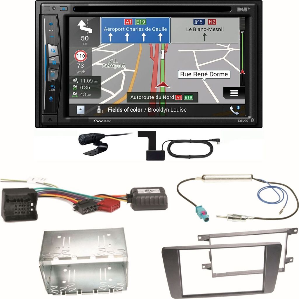 Pioneer AVIC-Z730DAB Bluetooth DAB+ USB Einbauset für Skoda Octavia 2 Yeti 5L