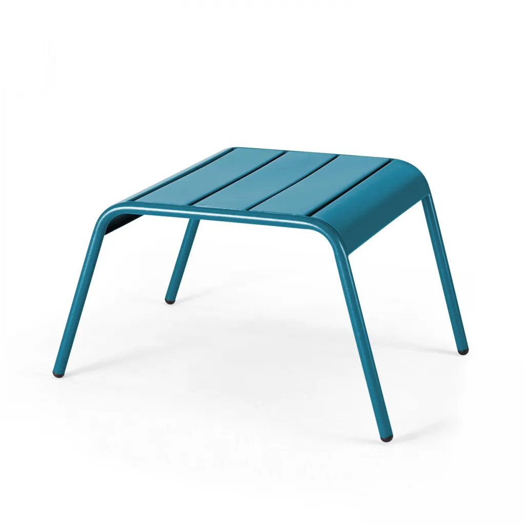 Repose-pied en métal bleu pacifique Palavas Oviala pour jardin et terrasse