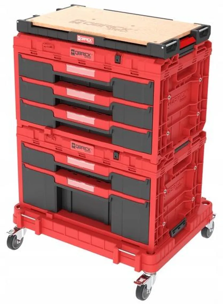 Chariot d'atelier à tiroirs QBRICK 2466 avec plateforme mobile 4 modules Pro