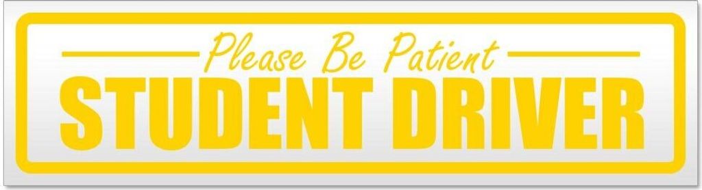 Kiwistar Please Be Patient Student Driver Magnetschild Schild magnetisch - 30cm Gelb - Magnetfolie für Auto PKW Kfz