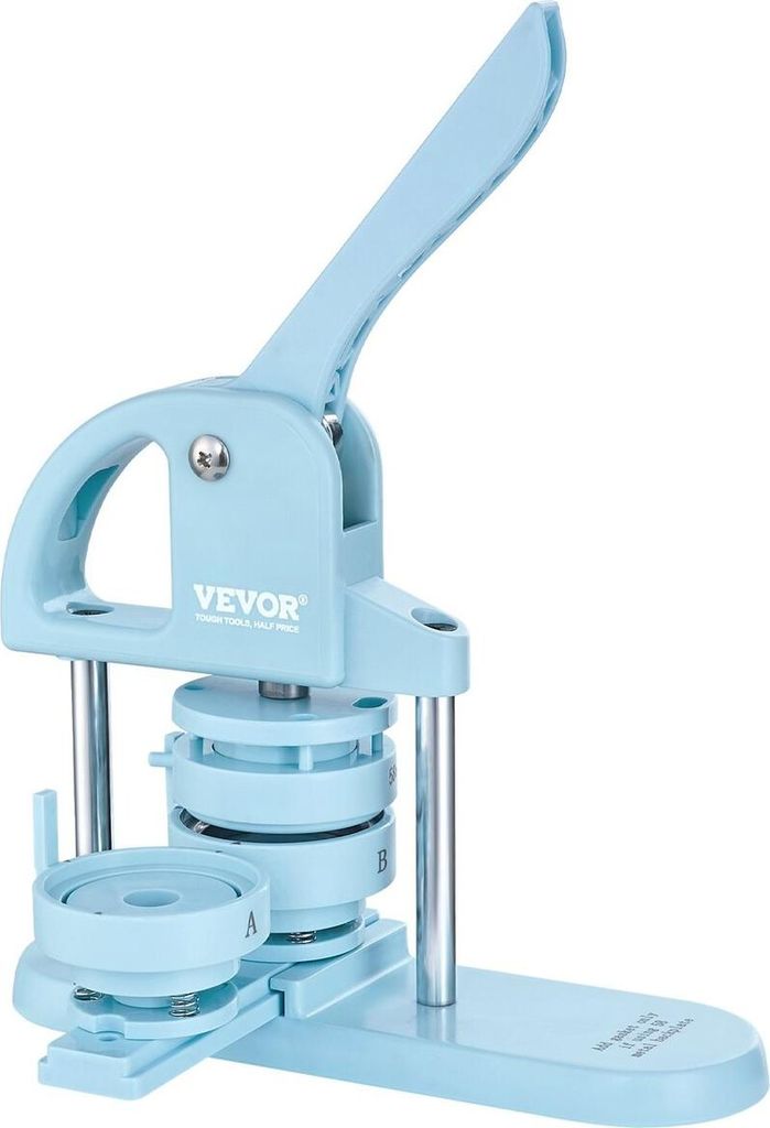 Button Maker, 1/1.25/2.28 inch(25/32/58mm) 3-IN-1 Pin Maker, 300pcs Button Parts, Button Maker Machine with Panda Magic Book, Ergonomic Arc Handle ...