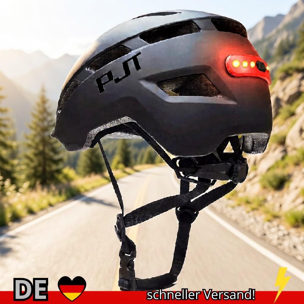 PJT R Fahrradhelm In-Mold Mountain Road USB Kabellos Rücklicht Sport