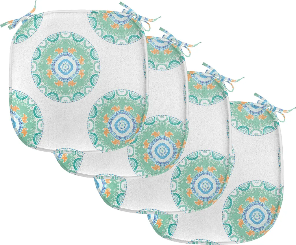 Galette de Chaise Imperméable avec Liens Lot de 4 Motif Renard 40cm