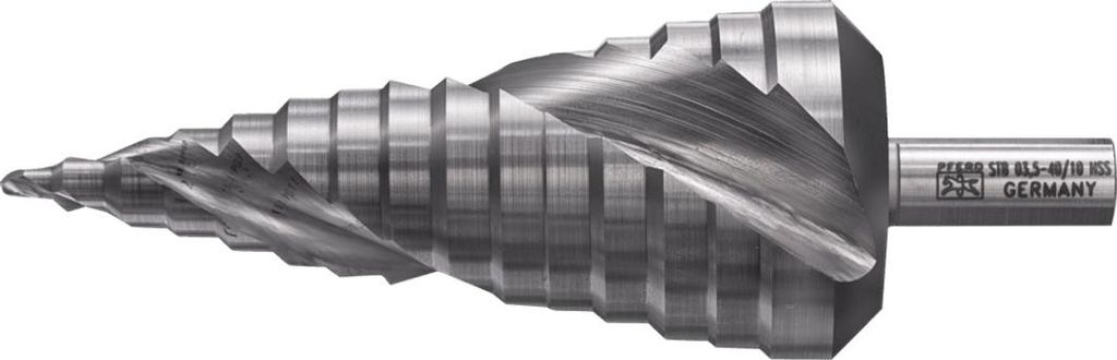 PFERD TOOLS Stufenbohrer HSS 15 Bohrstufen Ø 3,5-40 mm 3-Flächenschaft-Ø 10 mm, abgestimmt auf die gängigen Durchmesser von Kabelrohrverschraub...