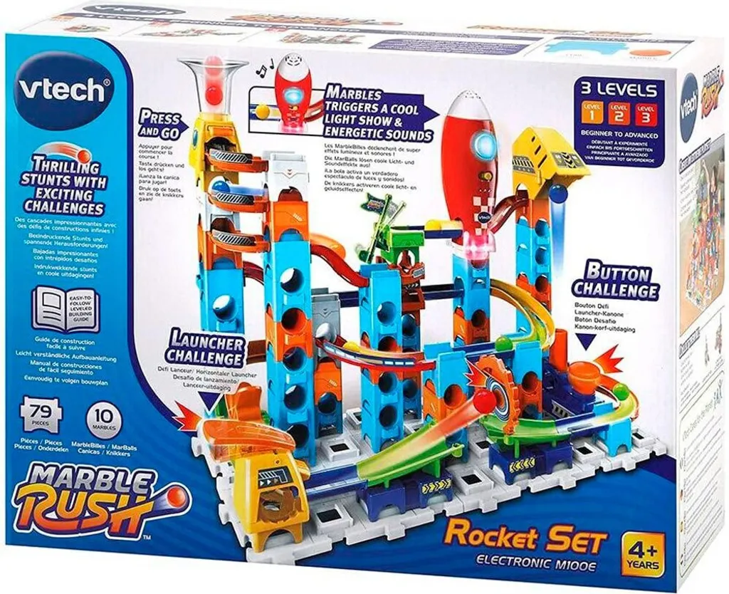 Circuit à Billes VTech Bleu - Jeu Éducatif et Construction de Parcours