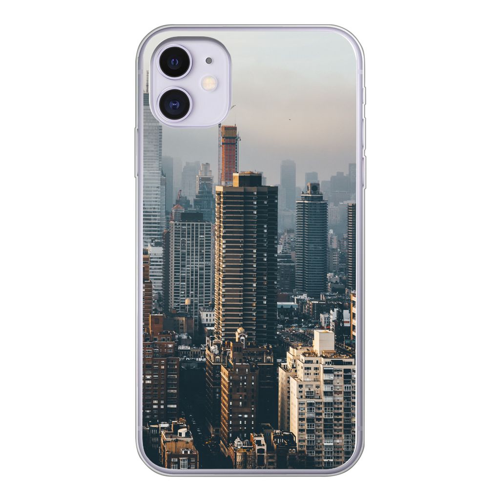 MuchoWow Handyhülle Schutzhülle Hülle für iPhone 11 New York - Skyline - Amerika Silikon Softcase Handy Hülle - Handytasche