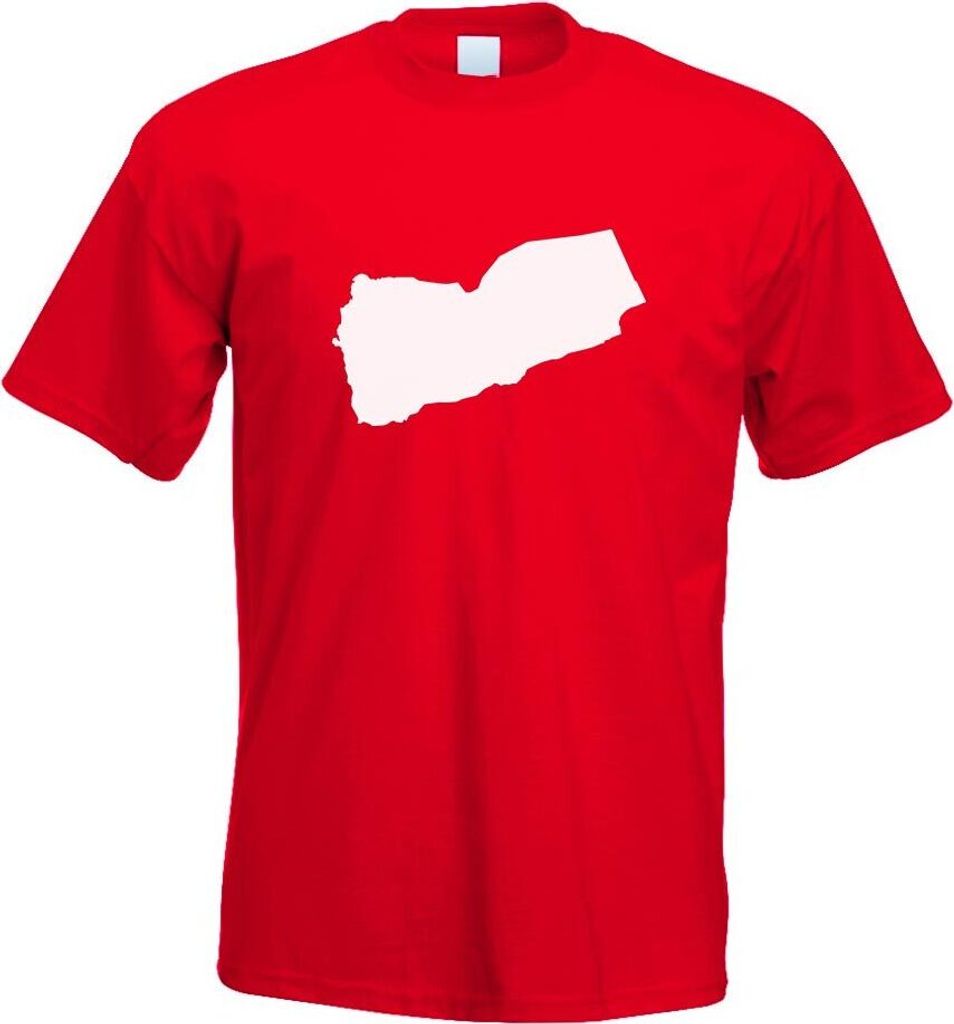Kiwistar - T-Shirt - rot - Jemen Umriss Kontur Herren Funshirt Bedruckt Design Sprüche Spruch Motive - mit Motiv Bedruckt - Funshirt Design - Spor...
