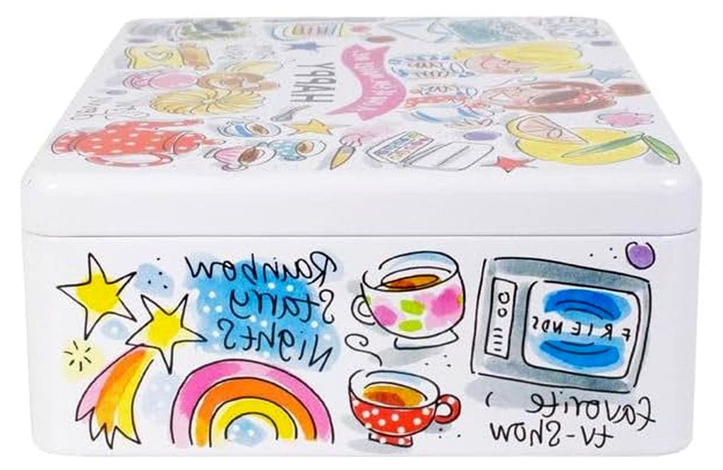 Teedose – Happy Kollektion – Buntes Design mit Zitaten – Aufbewahrung für Teebeutel – Geschenkidee