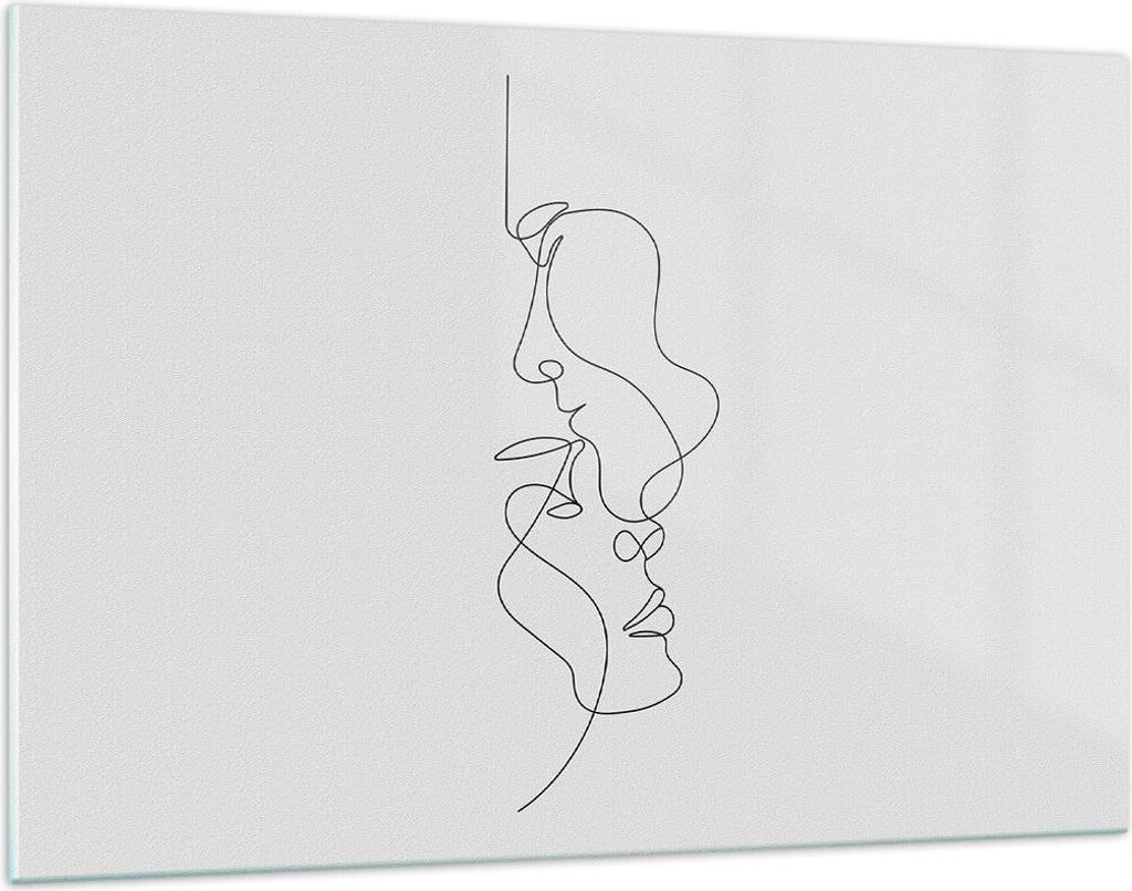 Bilder auf glas - Einteilig - Stück Linear Paar - 120x80cm - Glasbilder - Wandbilder - Bilder - zum Aufhängen bereit - Wanddekoration aus Glas - ...
