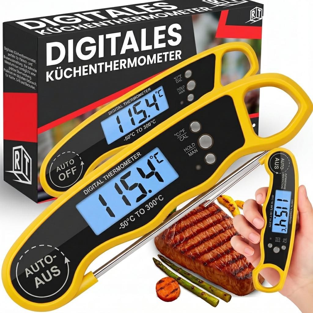 Digitales Küchenthermometer Braten BBQ Koch Thermometer Produktbild  KI-generiertes Bild