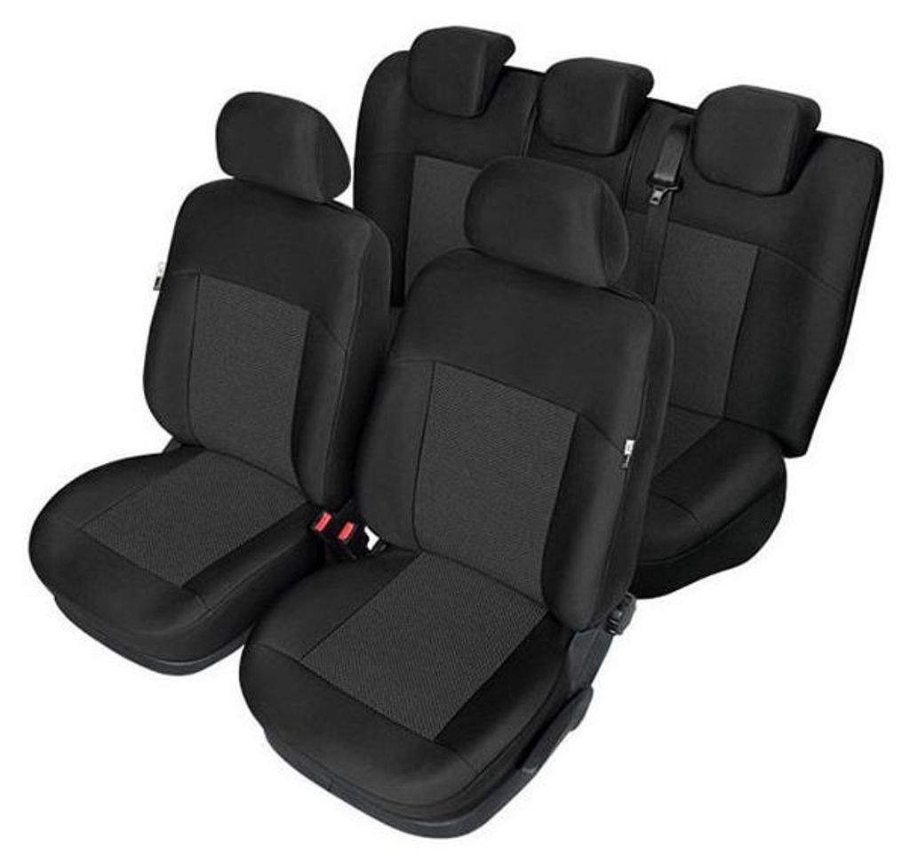 Komplettset Sitzbezüge Kegel für Vorder- und Rücksitze des Volkswagen Golf 7 (VII) 2012–2019, schwarz, Textil