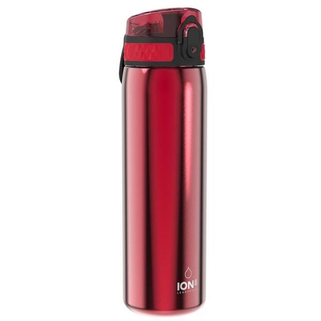 ion8 Auslaufsichere Edelstahlflasche Rot, 600 ml