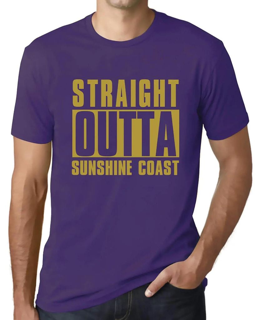 Herren Grafik T-Shirt Direkt an der Sonnenküste – Straight Outta Sunshine Coast – Öko-Verantwortlich Vintage Jahrgang Kurzarm Lustige Druck G...