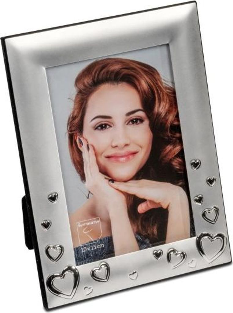 Formano Bilderrahmen Silber, Moderner Fotorahmen für 10x15 cm, Aluminium Matt-Glänzend