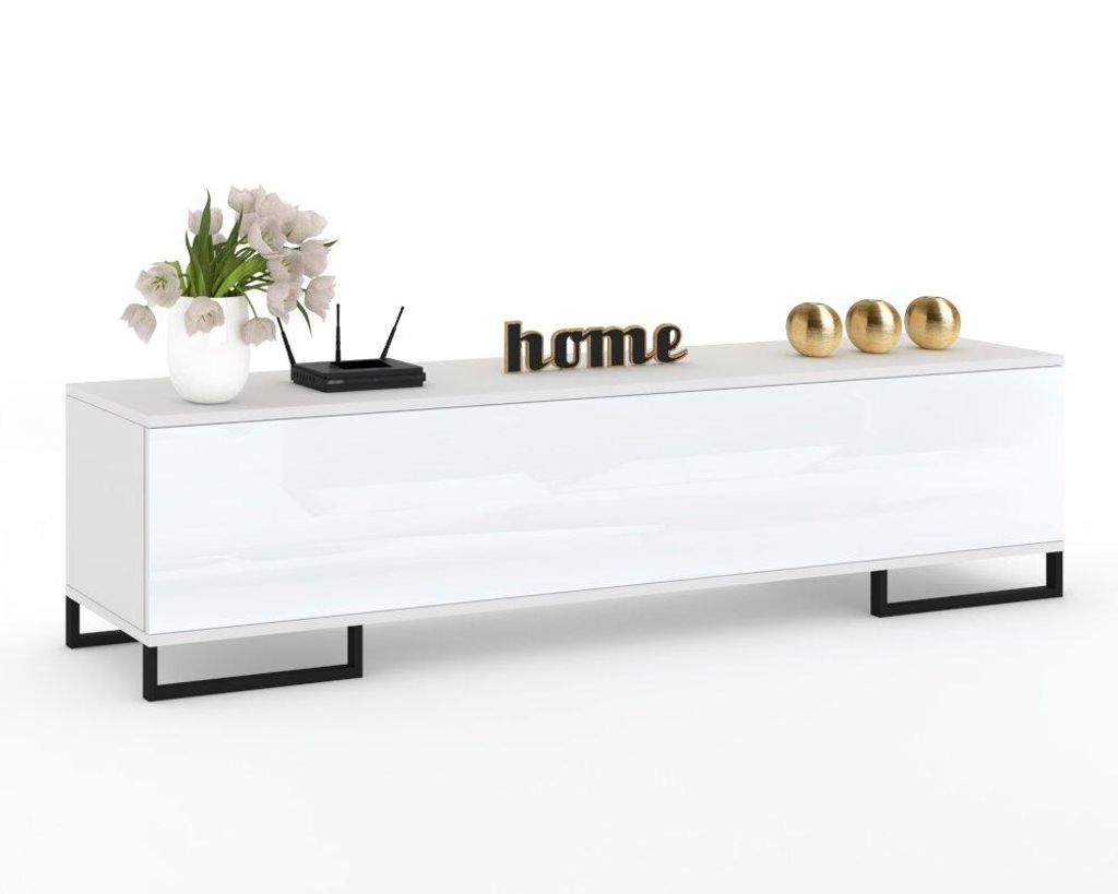 TV-Lowboard Fernsehschrank SIMPLY STEHEND Weiß Matt/Weiß Produktbild 