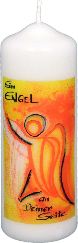 Engelkerze "Ein Engel an Deiner Seite" Elfenbein 140 x Ø 50 mm