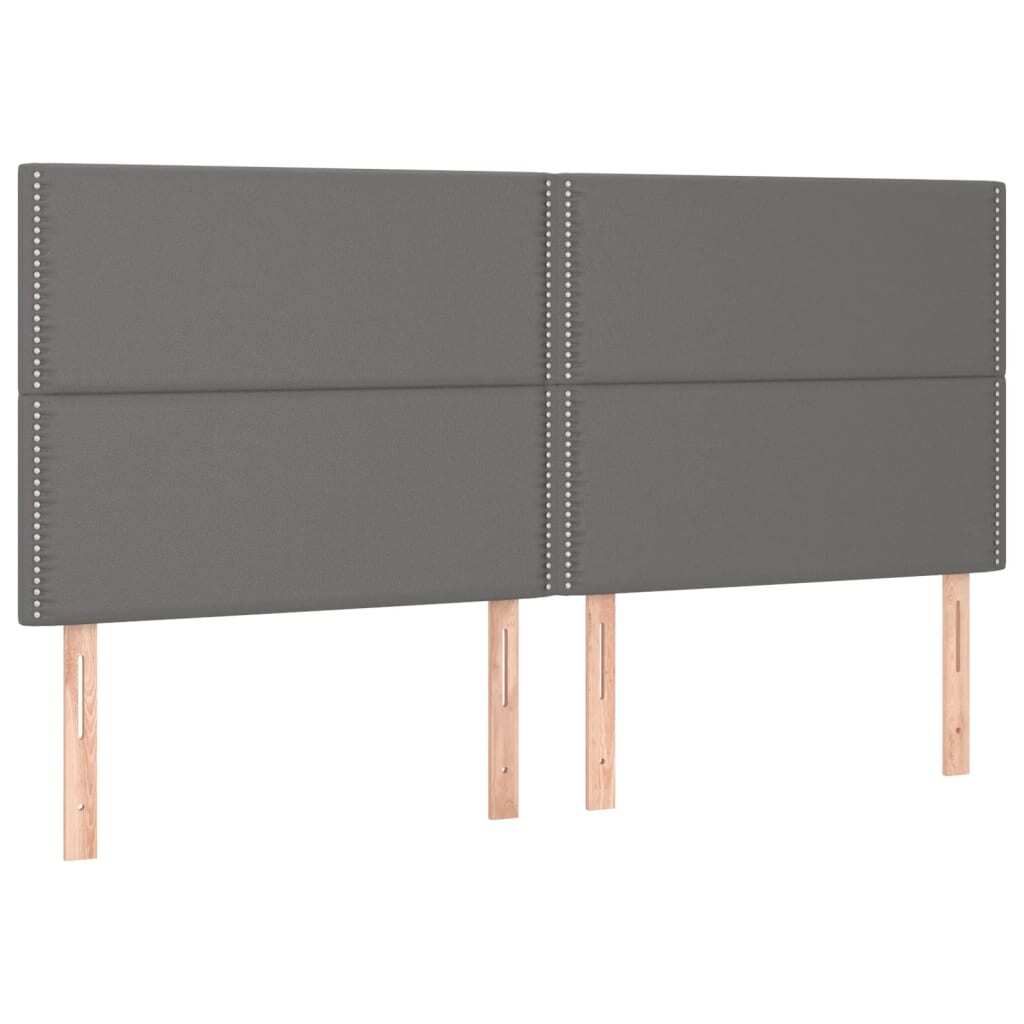 Kopfteil Grau 200x5x118/128 cm Kunstleder Produktbild 