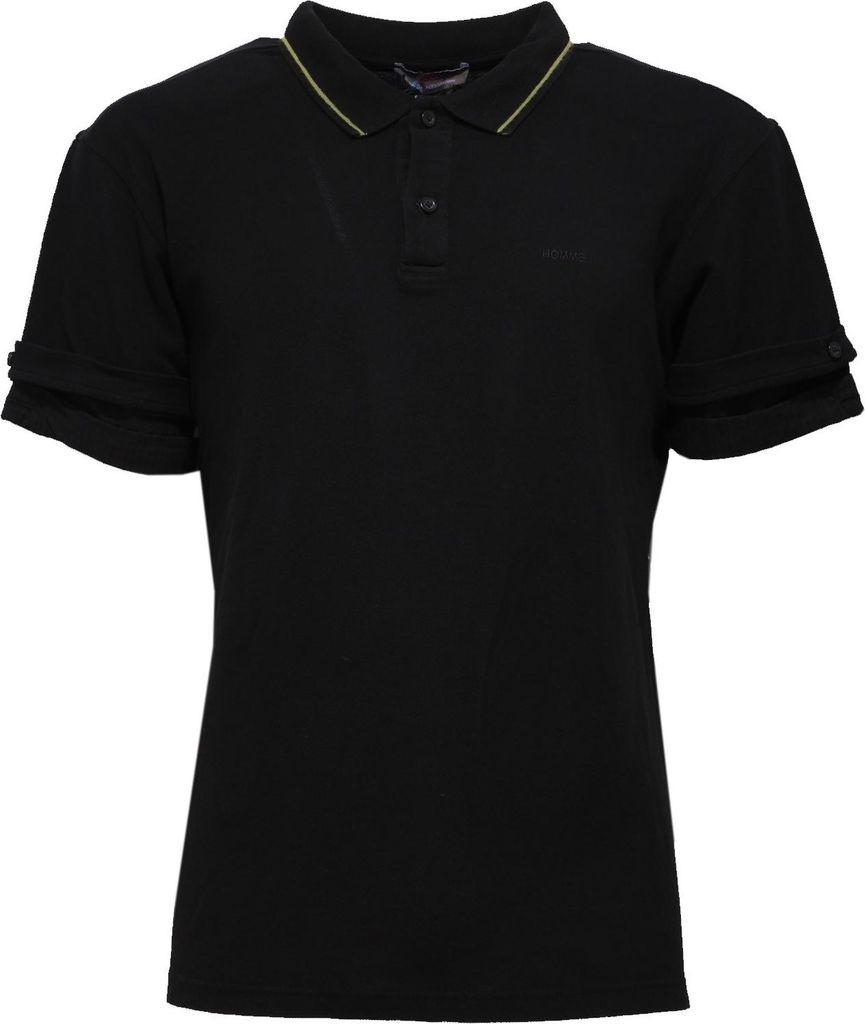 9171X DANIELE ALESSANDRINI HOMME schwarzes Poloshirt Baumwolle Herren