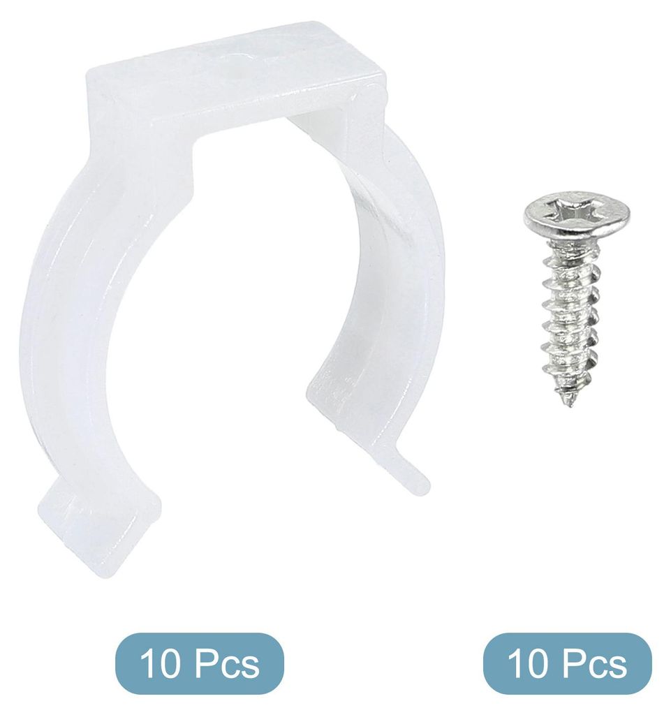 T8 U LED-Lichtstreifenclips LED-Lichtstreifen Befestigungsklemmen Klemme Halterung Rohrschellen fš¹r LED Deckenleuchte Wei? Paket mit 10