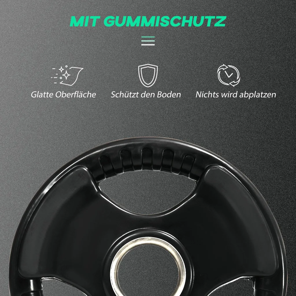 Disques de poids Tri-Grip 2x10 KG caoutchoutés qui protègent le sol