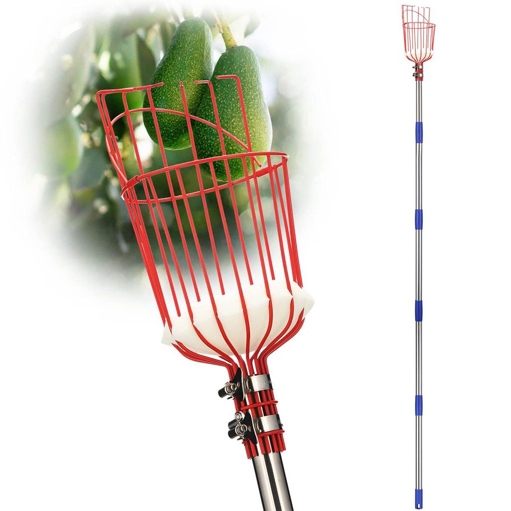 Obstpflücker mit Teleskopstange,2m Edelstahl Stiel Produktbild 