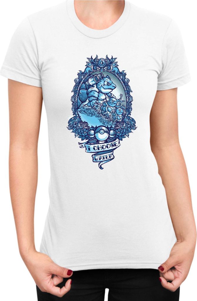 Damen T-Shirt Japan Manga Anime Comics Pokemon 029, Lady XS / Weiß