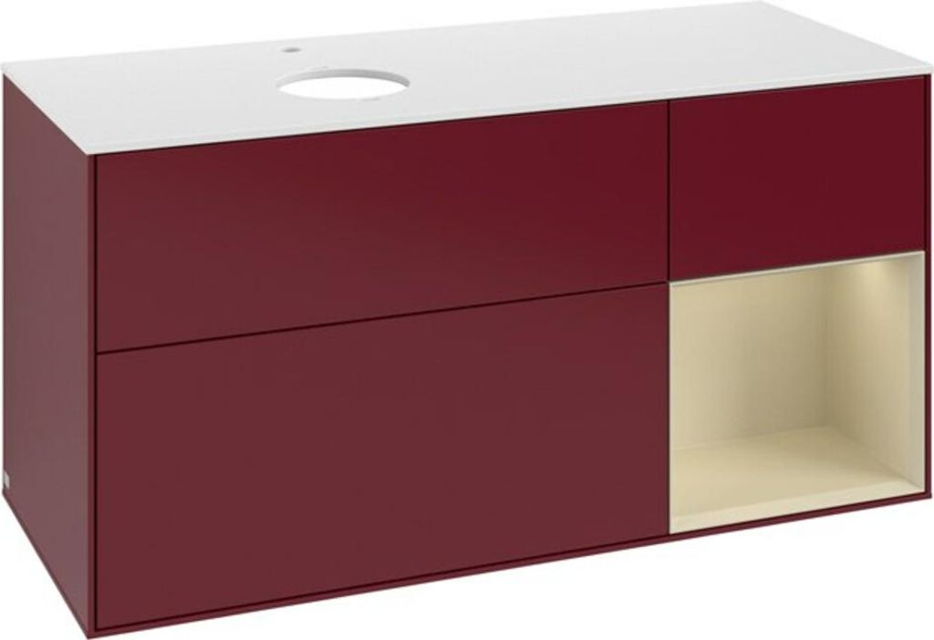 V&B Waschtischunterschrank Finion 120cm, Pl wh. m, Reg si Gr m Lac, Peo m