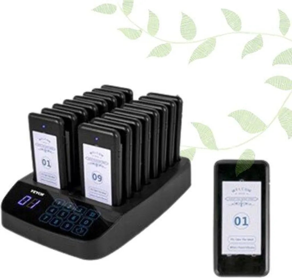 Bipeur restaurant tactile : pack de 16 récepteurs pour secteur Horeca