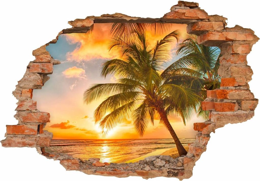 094 Wandtattoo Paradies - Loch in der Wand - 1500 x 1000 mm
