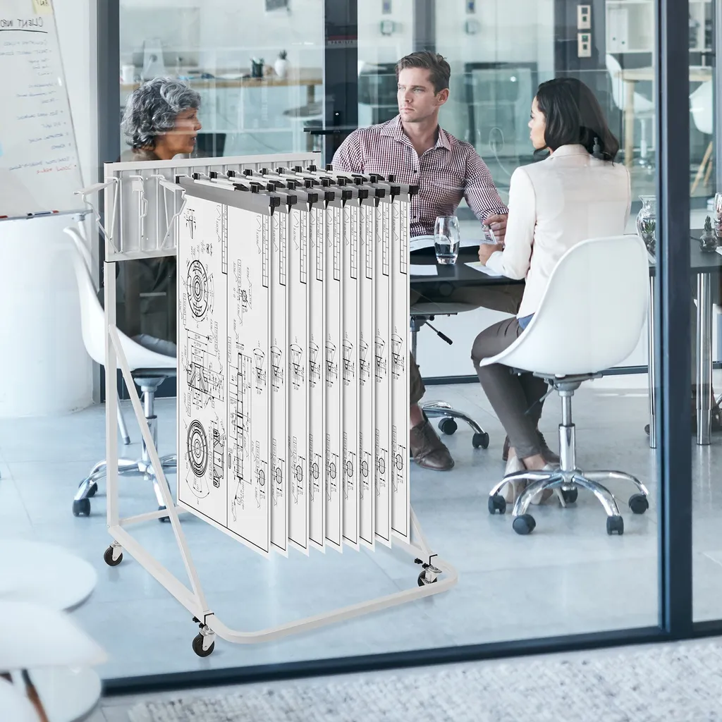 Support de plans de construction mobile avec bras pivotants pour bureau - 8