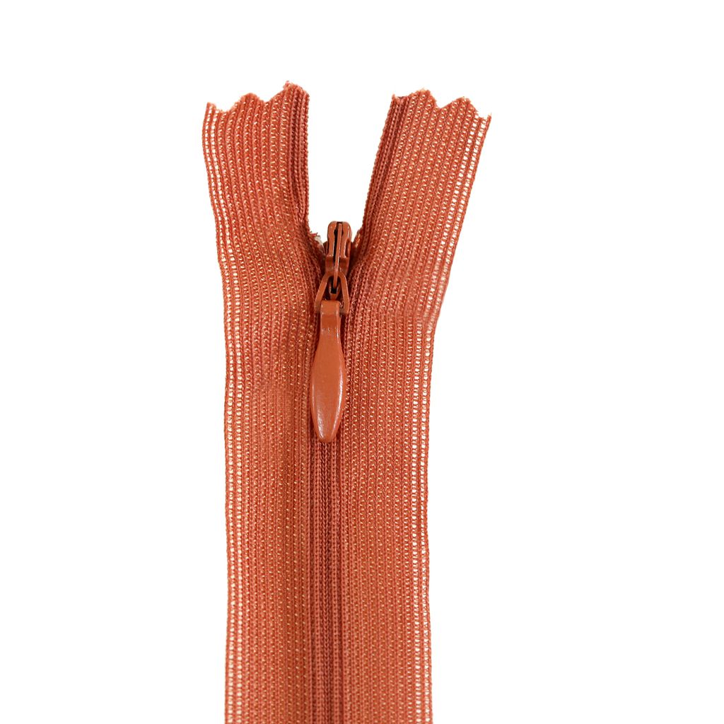 1 Reißverschluss spiral verdeckt, 18cm, unteilbar, unsichtbar, Farbe frei wählbar,285 curry brown