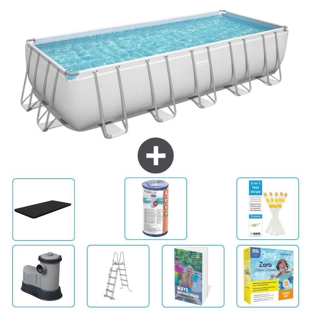 Bestway Power Steel Rechteckig - 640x274x132 cm - 8-teilig S572