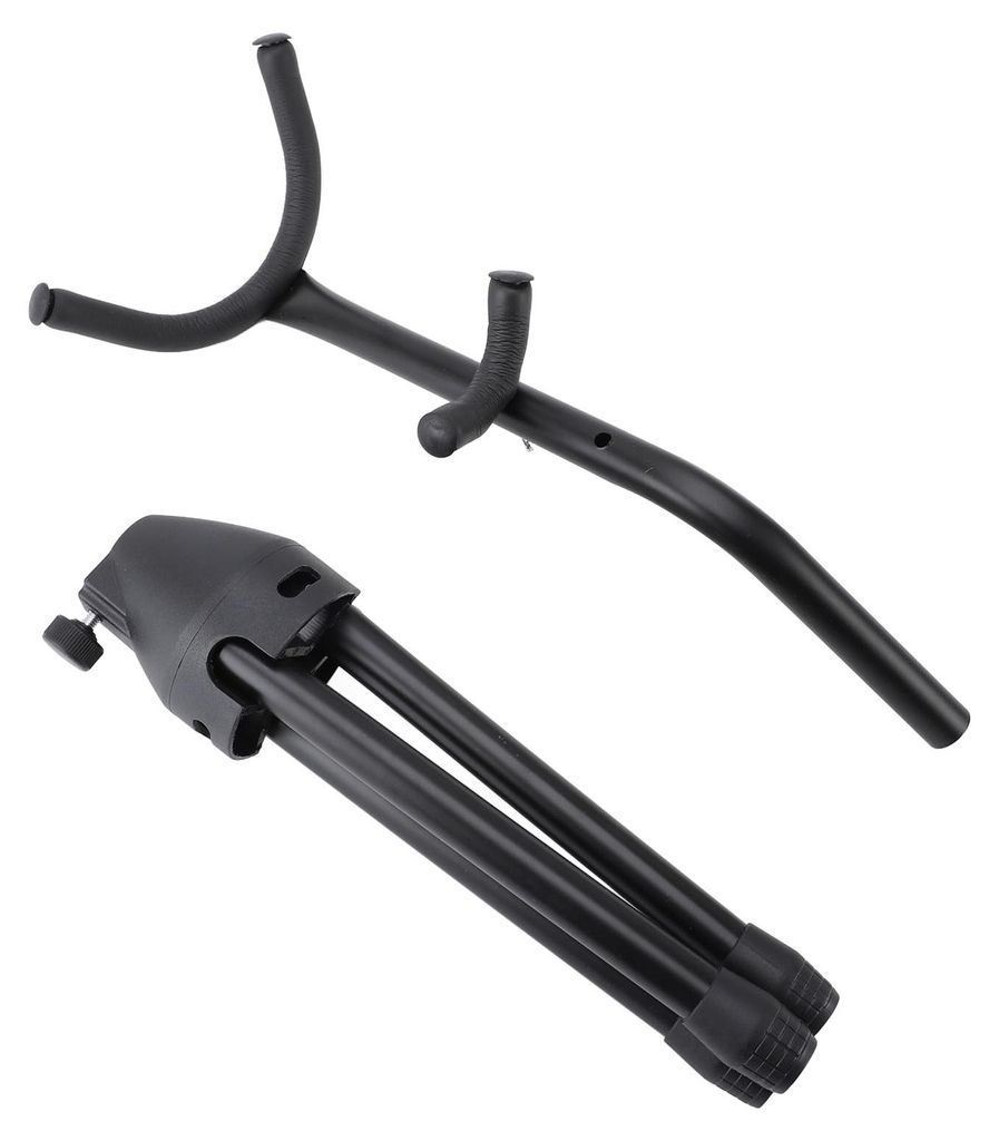 Klappbarer, stabiler Metallständer für Tenorsaxophon und Altsaxophon zur Präsentation in Heim- und Ladengeschäften