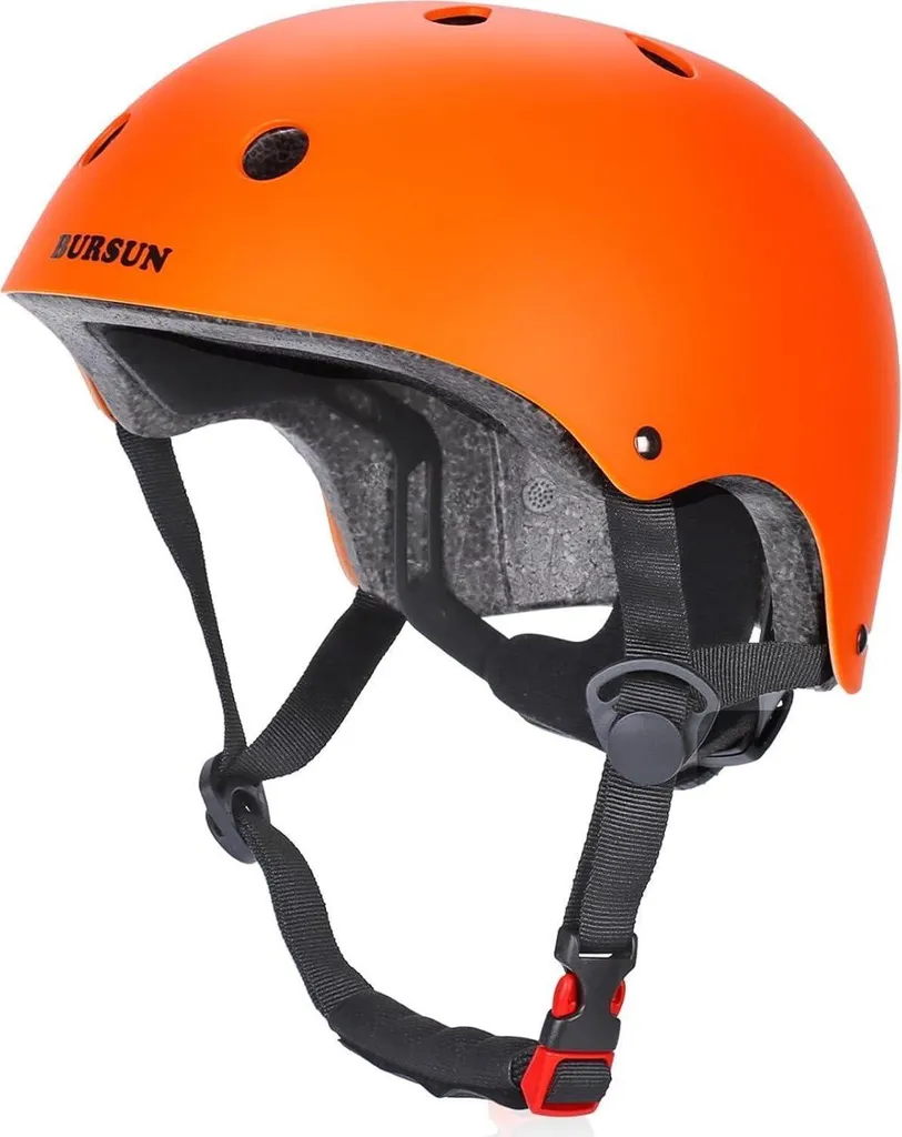 Casque vélo enfant Orange anti-choc et réglable 48-54cm fini les chutes