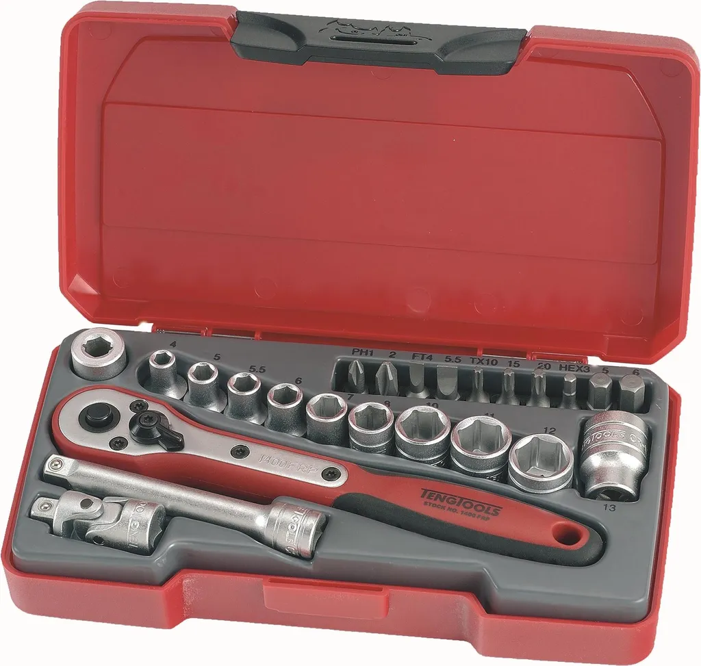 Tengtools 167920107 Set de Clés à Douille 1/4" T1424 Coffret 24 Pcs