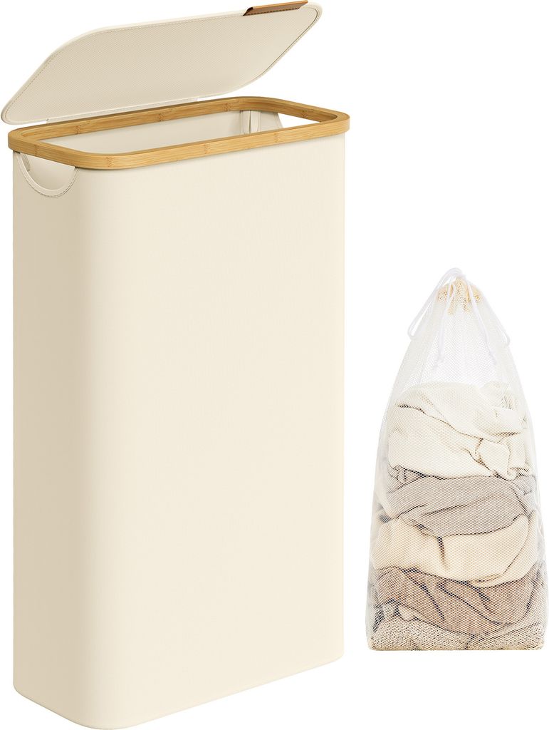 SONGMICS Wäschekorb mit Deckel, 65 L, herausnehmbarer Produktbild 