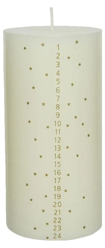 Bougie de table de l'Avent blanche 7,5x15cm ambiance chaleureuse Noël