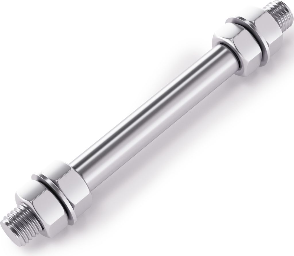 Wiltec Standard Steckachse 160 x 20 mm für Schubkarre, Nabenbreite 120 mm, Achse für Schubkarren Rad, Trolley, Sackkarre, Handwagen