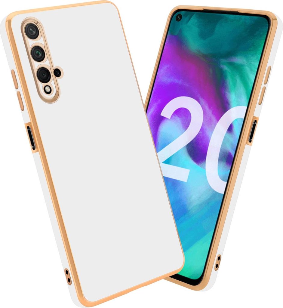 Cadorabo Schutzhülle für Honor 20 / 20S / Huawei NOVA 5T Hülle in Weiß Handyhülle TPU Silikon Kameraschutz Etui Case