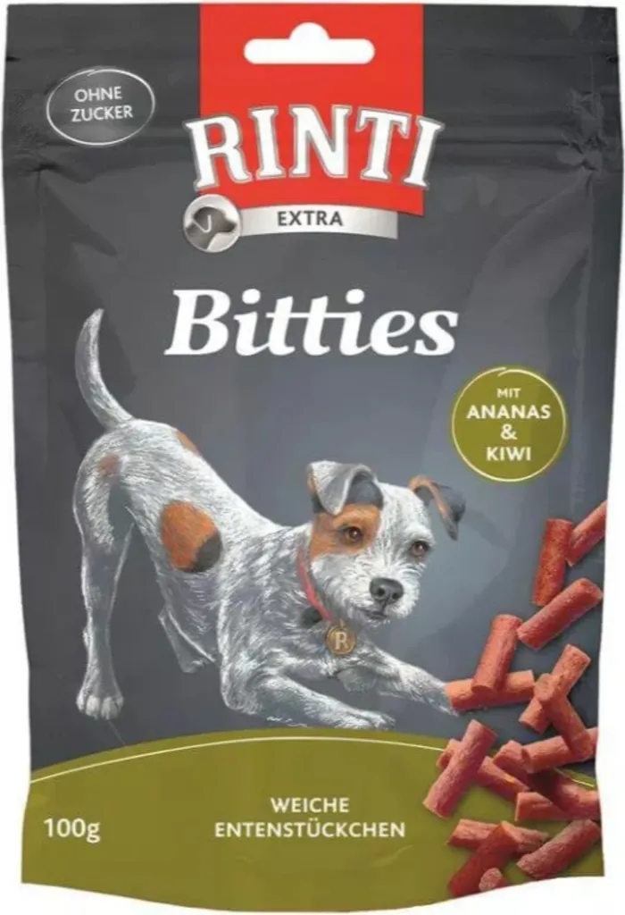 Friandises éducation chien Rinti Bitties canard fruits pack de 12x100g