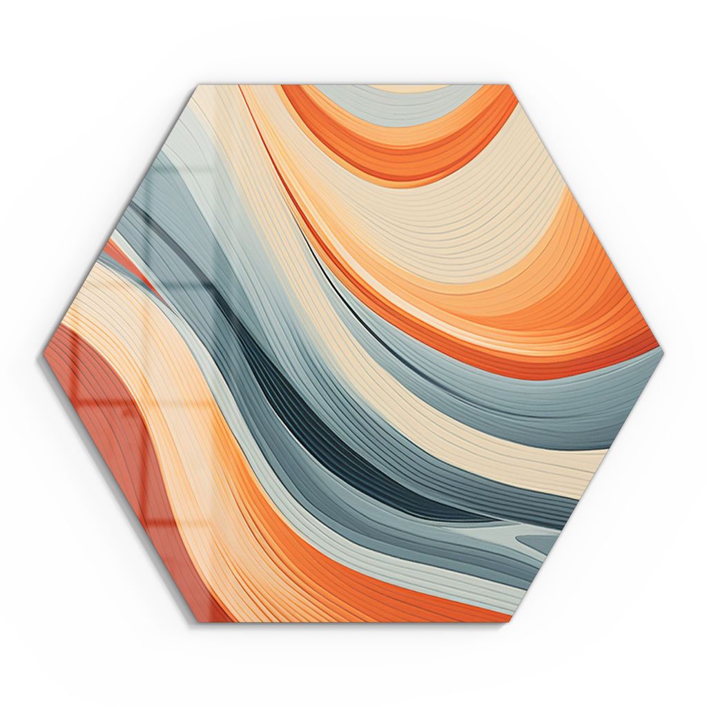 DEQOART Glasbild Echtglas 55x48 cm 'Reise der Farbwellen' Wandbild Bild modern Deko